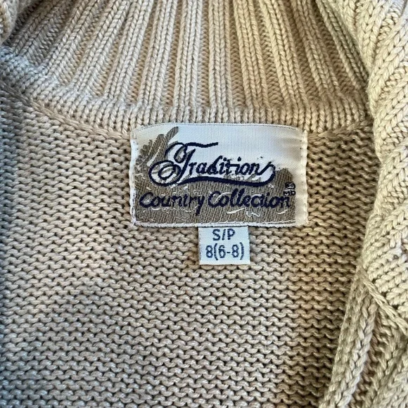 Tradition Country Collection Tan Cable Knit Full Zip Sweater Women’s SP - Picture 7 of 8